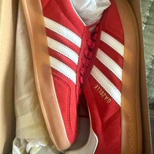 Adidas Red and White Gazelle Shoes Brand new